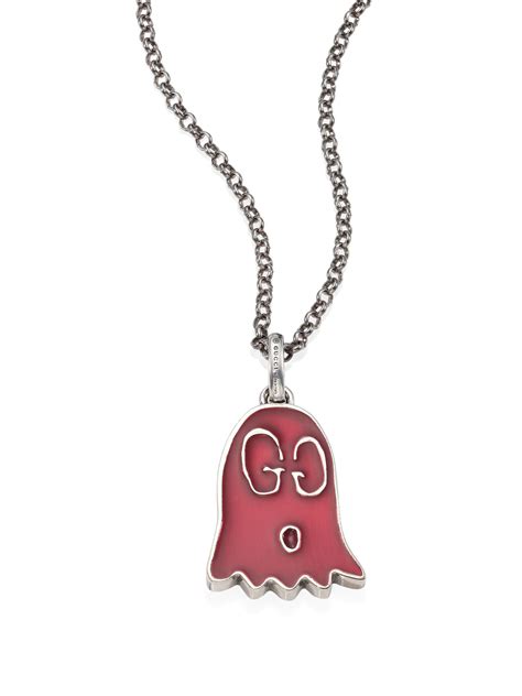 gucci ghost necklace pink